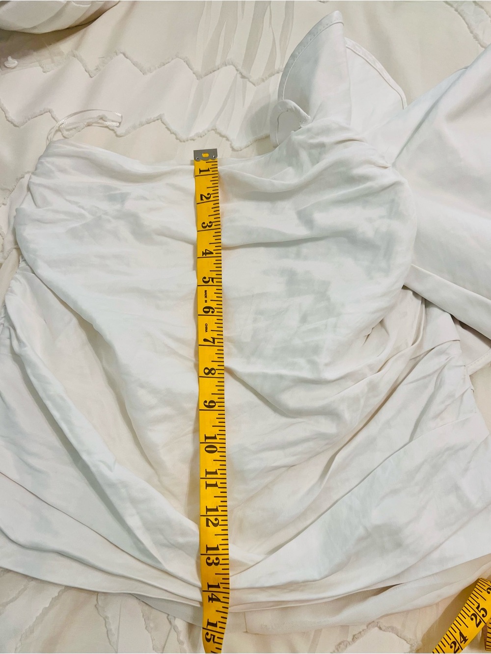 Zara White One Shoulder Ruffle Top Ruched Asymmetrical Statement Chic Blouse M - Picture 6 of 8